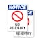Signmission No Re-Entry OSHA Notice Sign, Plastic, 10in W x 14in L, 2PK OS-2PACK-NS-P-1014-V-14771 - alternate 1